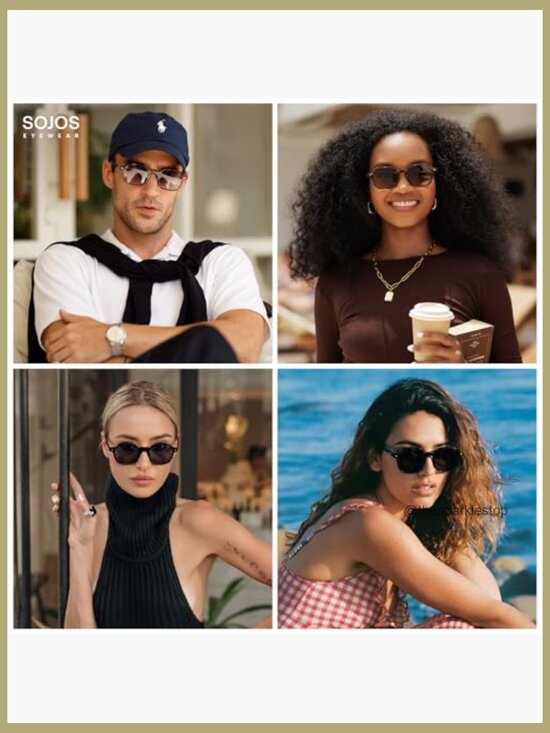 Retro Square Polarized Sunglasses with Plastic Frame main image 5